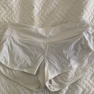 White Speed Up Lululemon Shorts